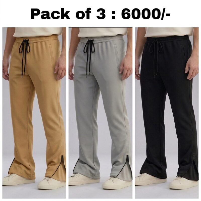 Trouser Pant – Pack of 3 | Camel, Grey & Black